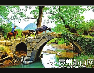 村落里一座小桥。