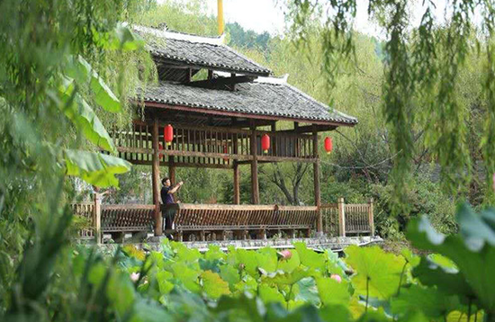 一名游客在乌当区偏坡村观景。(乌当区委宣传部供图)
