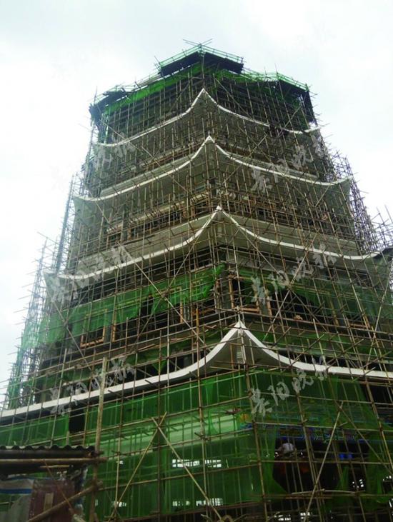 藏经阁主体结构完工