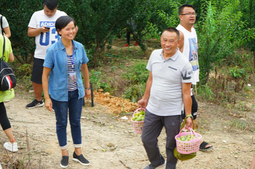 游客们摘到冰脆李喜笑颜开