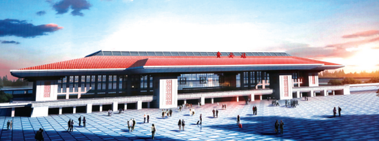 贵安高铁完全建成后的效果图。(邱凌峰翻拍)