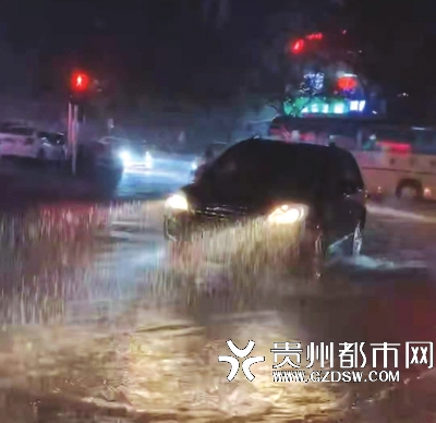 刘女士外出看到的情景,天还在下着雨,而路面已明显有积水。
