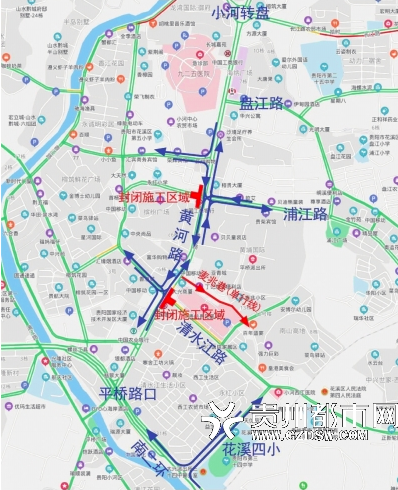 交通调整示意图。