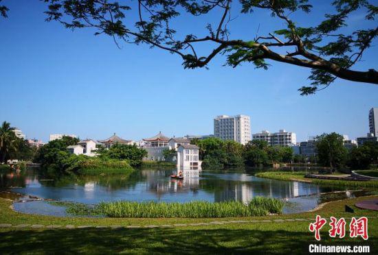 图为海口东湖风光。 尹海明 摄