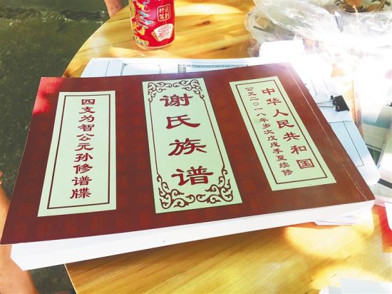 2018年临高谢氏为智公支系新修的族谱。