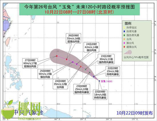 预计“玉兔”将逐渐向西偏北方向移动并向关岛和塞班岛靠近。