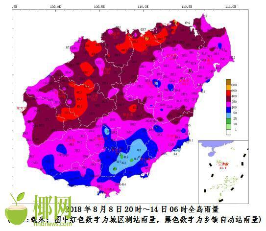 受“贝碧嘉”影响，预计14日～16日白天，海南省仍有较强风雨天气。