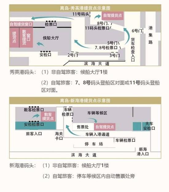 提货点示意图。海南港航供图