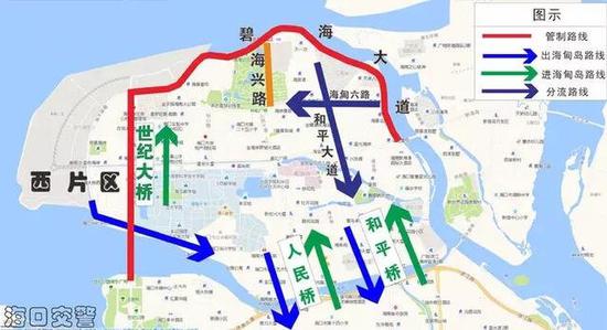 5、滨海大道赛段（东往西方向）：滨海立交桥至海南省会展中心。