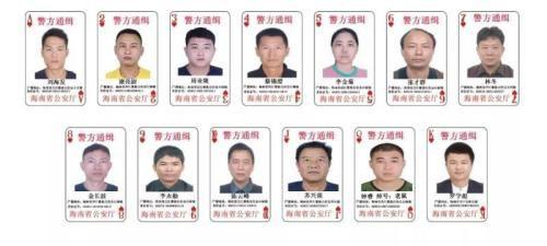 海南警方此前发布的“扑克牌”通缉令。来源：海南警方供图
