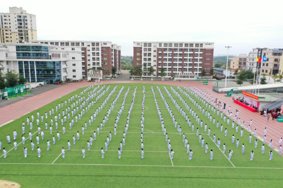  林号营组织举办的校园千人太极拳培训与表演活动，培养武术根基