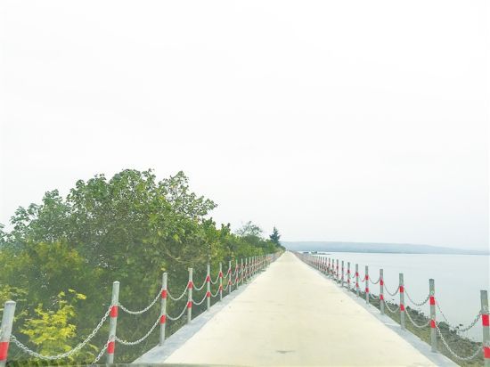 和贵村后水湾畔防波大堤干净整洁。 本报记者 张惠宁 摄