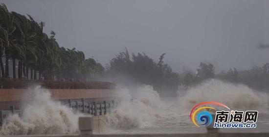 今年第21号台风“莎莉嘉”来势汹汹，给海口带来狂风和强降雨。海报集团全媒体中心记者 张茂 摄
