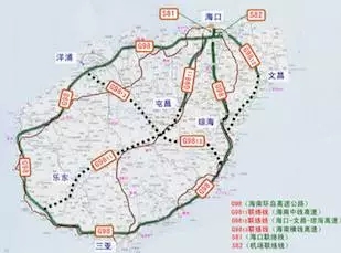 海南田字型高速公路主骨架示意图