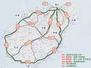 海南田字型高速公路主骨架示意图