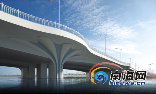 三亚大桥新桥“海上莲花”效果图。
