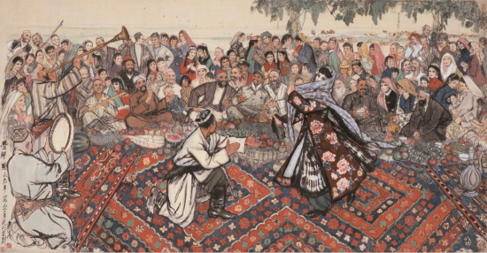 黄胄 丰乐图 146×282cm&nbsp;纸本设色 1962年 北京画院藏