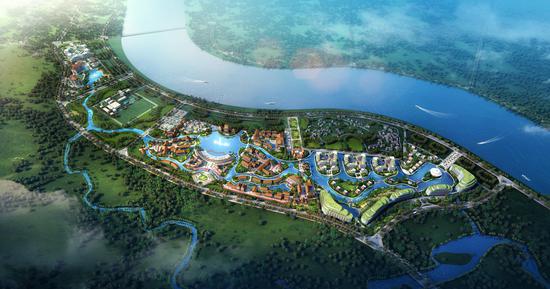 “陵河明珠”文化旅游综合体项目概念设计鸟瞰图