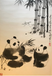 吴作人 熊猫 &nbsp;80×54.4cm&nbsp;纸本水墨立轴 1973年 吴作人国际美术基金会藏