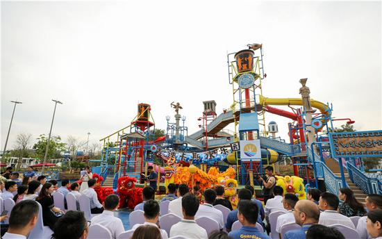陵水海洋欢乐世界麦迪卡斯水乐园试营业预览仪式现场