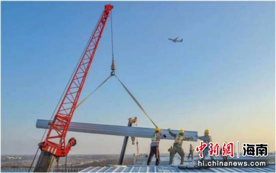 美兰空港一站式飞机维修基地(一期)施工现场。海南控股供图