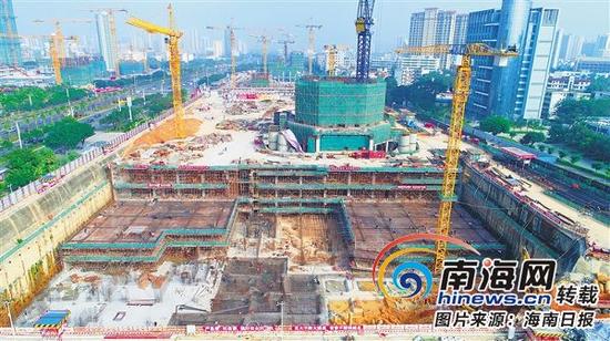 海口双子塔等项目加快建设 老机场上座座高楼拔地起