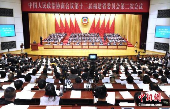 资料图：2019年1月13日，中国人民政治协商会议第十二届福建省委员会第二次会议在福州开幕。中新社记者 张斌 摄