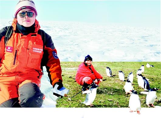 图为：2010年，周春霞重返南极