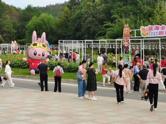 ⊙英山四季花海游人如织