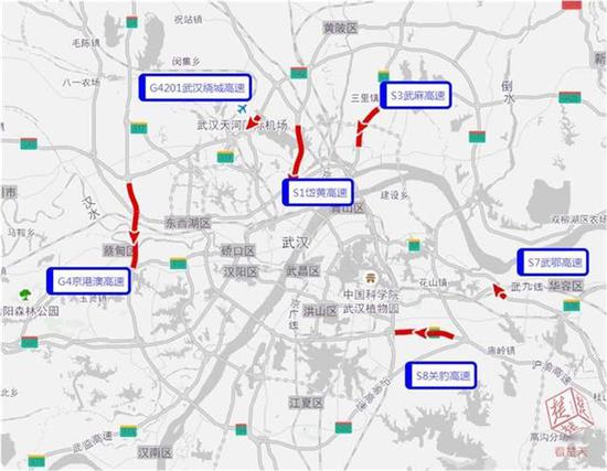 图6 6月18日返程高峰易堵路段