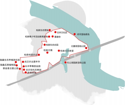 一条绿道穿林绕水串起府河18景。制图 陈昌