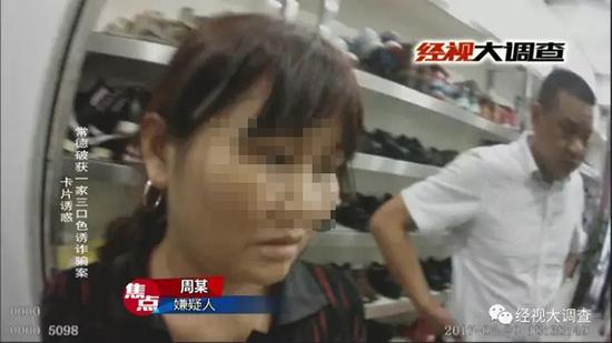 嫌疑人(左)为妻子:周某