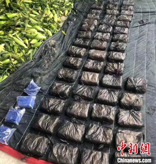 图为荆州警方缴获的28公斤毒品。荆州市公安局供图