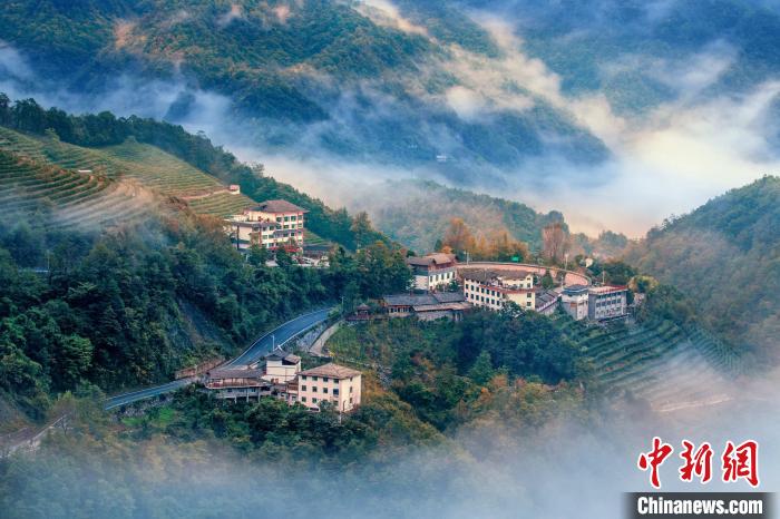 云雾缭绕的神农架木鱼镇(资料图) 刘家荣 摄