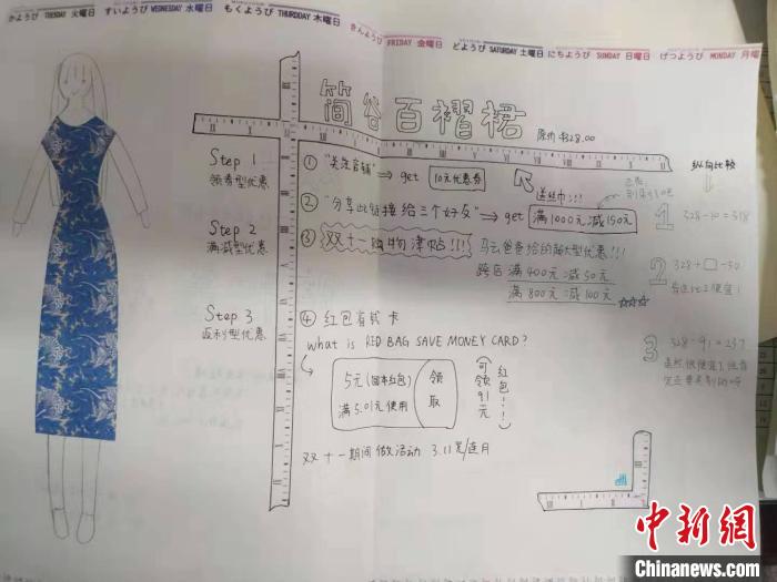 图为高中生用数学思维帮助妈妈购物节“避雷” 武钢三中供图