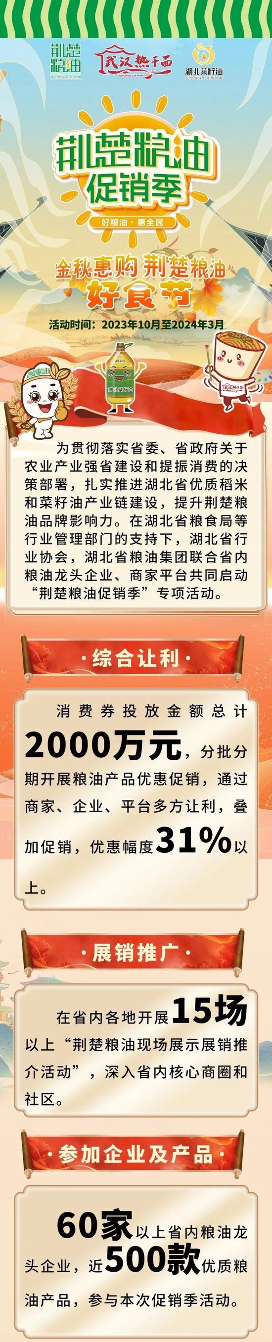 2000万元“荆楚粮油”消费券来了！