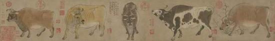 韩滉《五牛图》卷,唐代,故宫博物院藏(展出安排:9月17日-10月16日为原件展出,10月17日-11月17日为复制品展出)