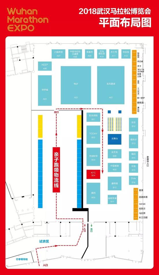 ▲亲子跑领物区示意图