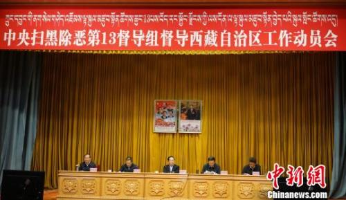 11日,中央扫黑除恶第13督导组督导西藏自治区工作动员会在拉萨召开。 张伟 摄