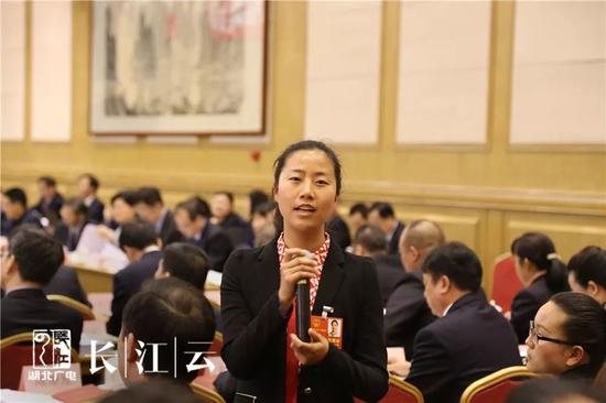 崇阳县白霓镇大市村党支部书记、村委会主任程桔代表回答中新社记者提问