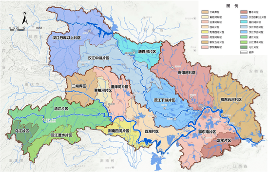 湖北省二级流域片区图