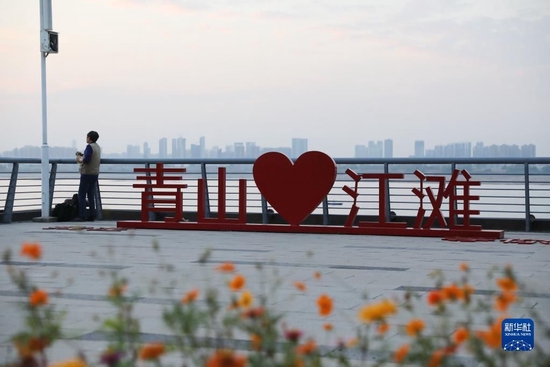 11月8日，市民在武汉市青山江滩边休息。新华社记者 姚琪琳 摄
