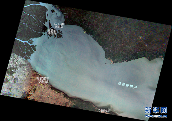 武汉大学启明星一号微纳卫星传回的布宜诺斯艾利斯影像（真彩色）。新华网发 武汉大学供图