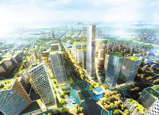 湖北东湖科学城未来一路效果图。 (东湖高新区供图)