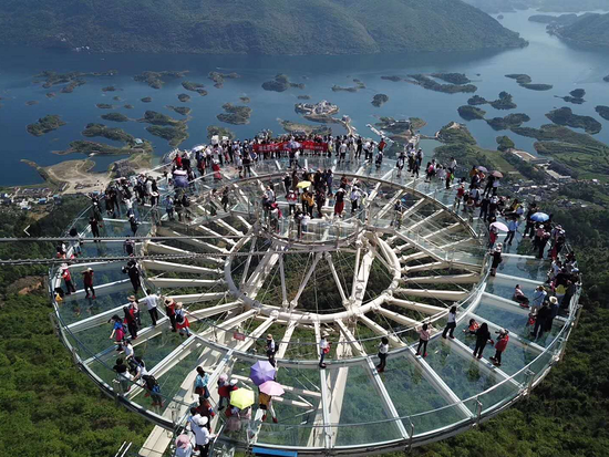 阳新仙岛湖的天空之城景区，共接待游客2.78万人次