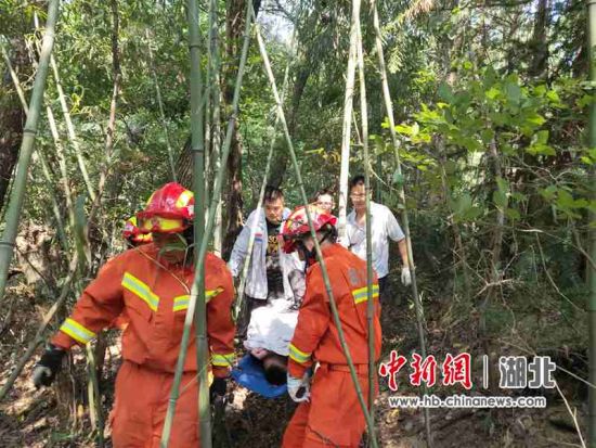 抬着伤员下山