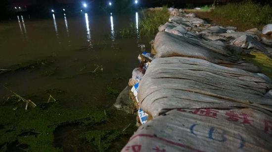 江夏汤逊湖600米堤坝漫堤 险情暂时排除