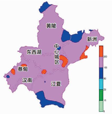 7月5日晚8点至6日下午1点全市雨量分布图