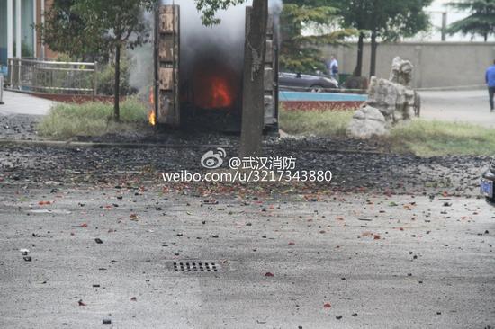 爆炸现场 图片来源：武汉消防