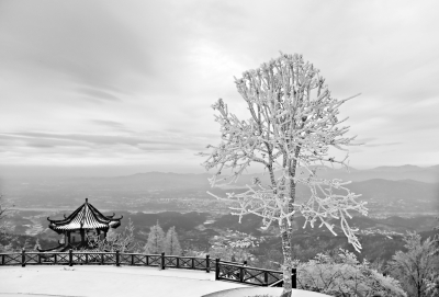 昨日，黄陂区木兰山迎来了今冬的第一场初雪，银装素裹的木兰山分外娇娆    记者李葳 摄 （信息来源 王力军）